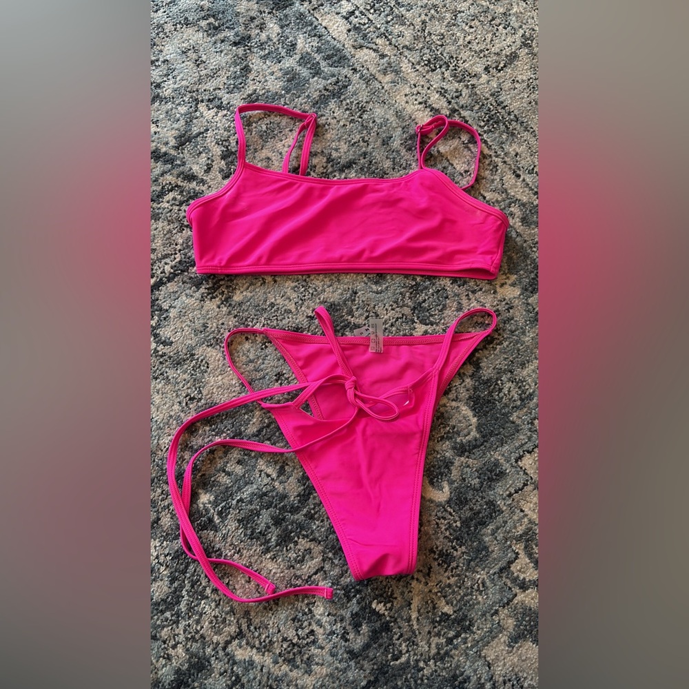 SHEIN Hot Pink Bikini Set